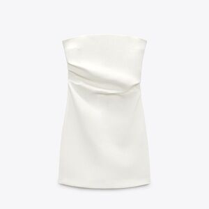 Zara White Strapless Dress